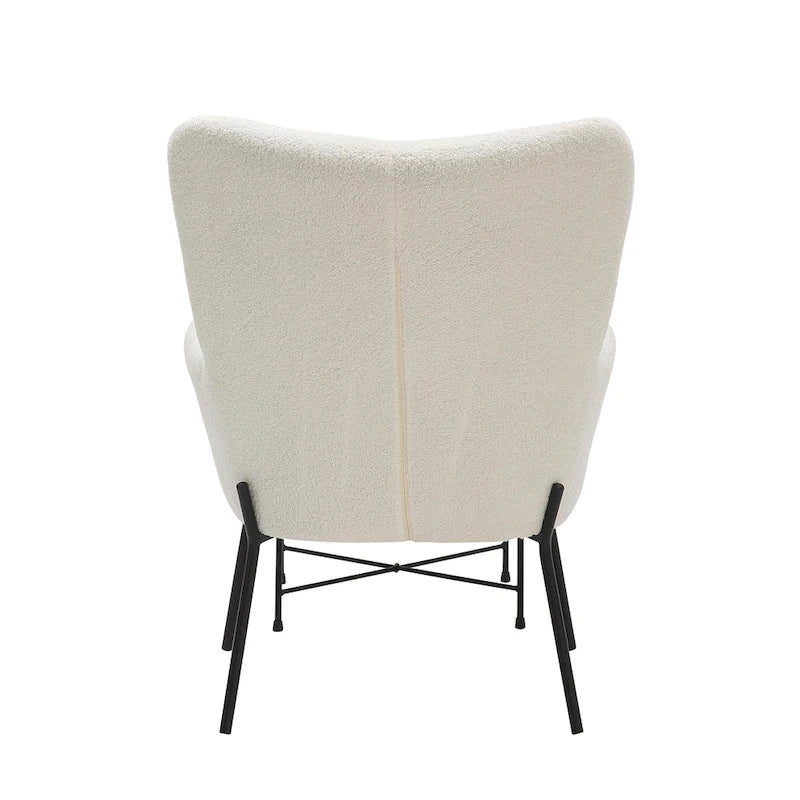 Fauteuil de salon en velours/similicuir avec ottoman, plusieurs coloris, 1 place