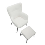 Fauteuil de salon en velours/similicuir avec ottoman, plusieurs coloris, 1 place
