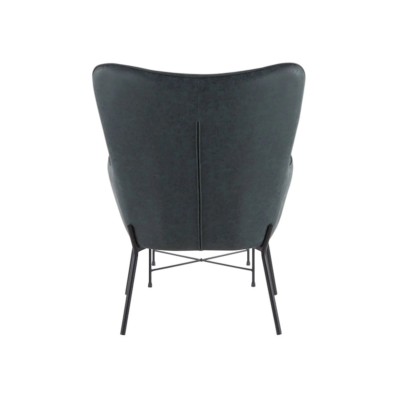 Fauteuil de salon en velours/similicuir avec ottoman, plusieurs coloris, 1 place