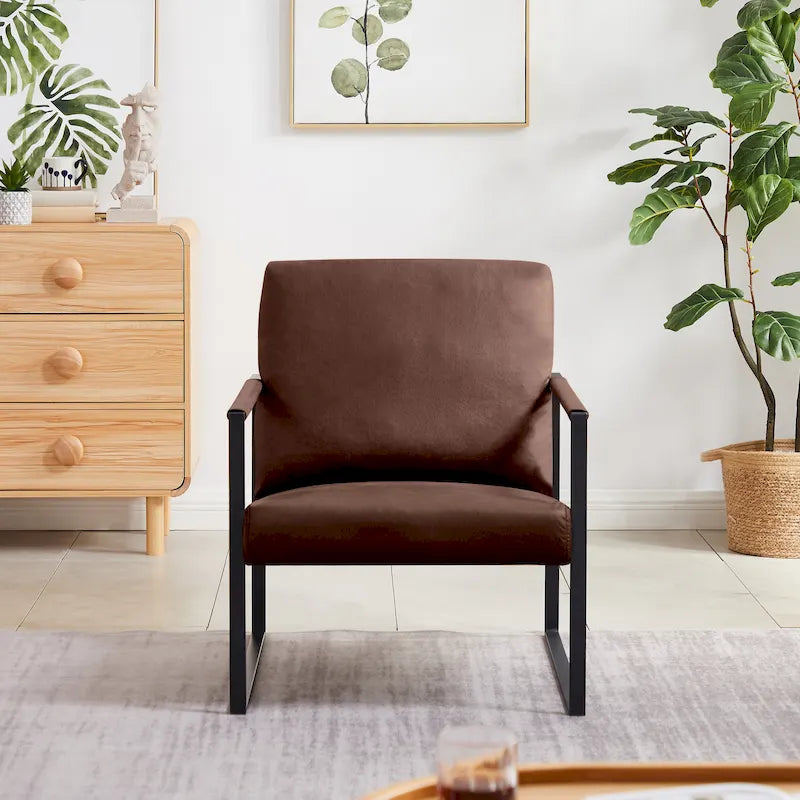 Fauteuil d'appoint en similicuir gris / orange / noir / camel / chocolat – 1 personne