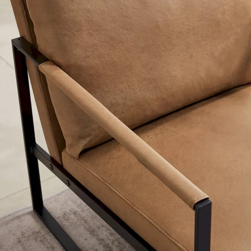 Fauteuil d'appoint en similicuir gris / orange / noir / camel / chocolat – 1 personne