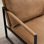 Fauteuil d'appoint en similicuir gris / orange / noir / camel / chocolat – 1 personne