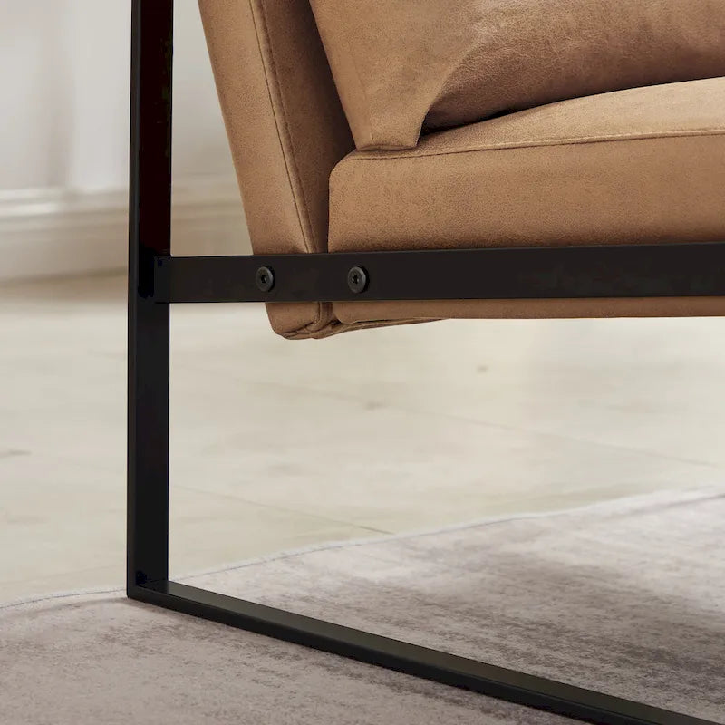 Fauteuil d'appoint en similicuir gris / orange / noir / camel / chocolat – 1 personne