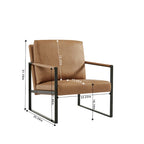 Fauteuil d'appoint en similicuir gris / orange / noir / camel / chocolat – 1 personne