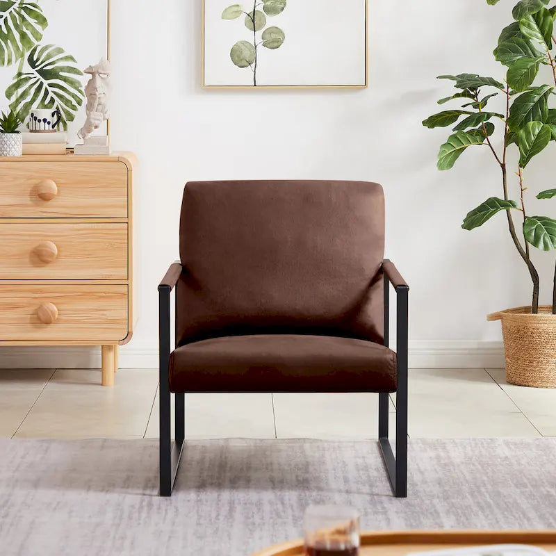 Fauteuil d'appoint en similicuir gris / orange / noir / camel / chocolat – 1 personne
