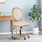 Fauteuil de bureau pivotant rembourré – Beige/Cognac/Brun foncé/Anthracite, Tissu et similicuir, 1 personne