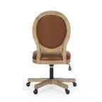 Fauteuil de bureau pivotant rembourré – Beige/Cognac/Brun foncé/Anthracite, Tissu et similicuir, 1 personne