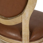 Fauteuil de bureau pivotant rembourré – Beige/Cognac/Brun foncé/Anthracite, Tissu et similicuir, 1 personne