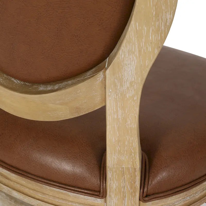Fauteuil de bureau pivotant rembourré – Beige/Cognac/Brun foncé/Anthracite, Tissu et similicuir, 1 personne