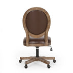 Fauteuil de bureau pivotant rembourré – Beige/Cognac/Brun foncé/Anthracite, Tissu et similicuir, 1 personne