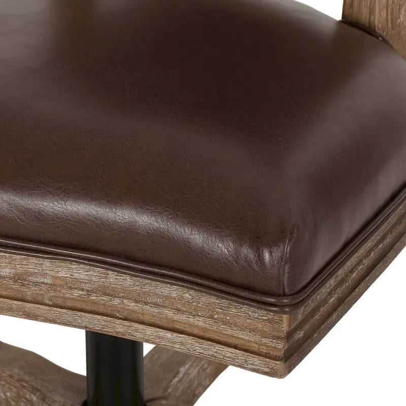 Fauteuil de bureau pivotant rembourré – Beige/Cognac/Brun foncé/Anthracite, Tissu et similicuir, 1 personne