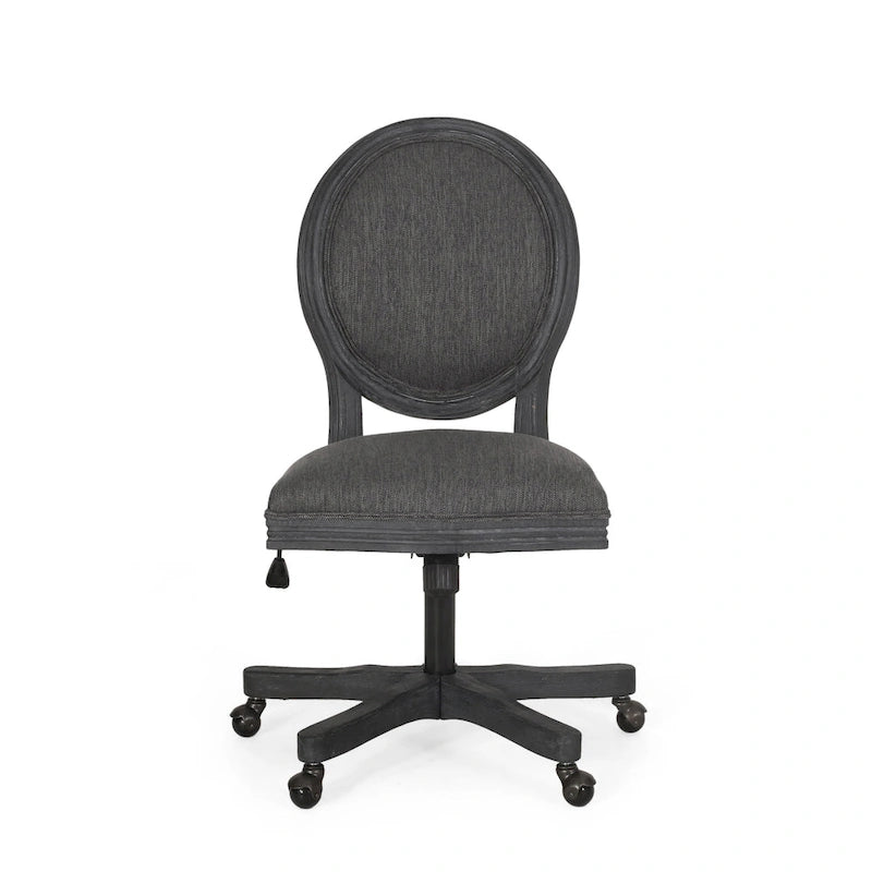 Fauteuil de bureau pivotant rembourré – Beige/Cognac/Brun foncé/Anthracite, Tissu et similicuir, 1 personne