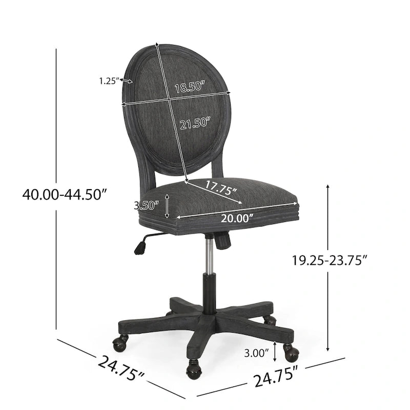 Fauteuil de bureau pivotant rembourré – Beige/Cognac/Brun foncé/Anthracite, Tissu et similicuir, 1 personne