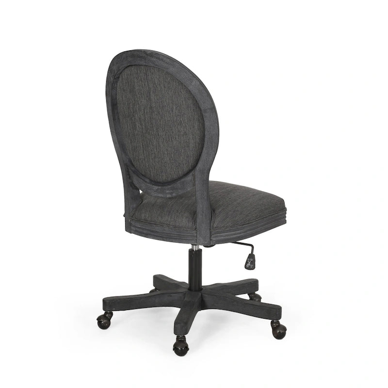 Fauteuil de bureau pivotant rembourré – Beige/Cognac/Brun foncé/Anthracite, Tissu et similicuir, 1 personne