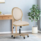 Fauteuil de bureau pivotant rembourré – Beige/Cognac/Brun foncé/Anthracite, Tissu et similicuir, 1 personne