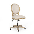 Fauteuil de bureau pivotant rembourré – Beige/Cognac/Brun foncé/Anthracite, Tissu et similicuir, 1 personne
