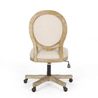 Fauteuil de bureau pivotant rembourré – Beige/Cognac/Brun foncé/Anthracite, Tissu et similicuir, 1 personne