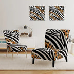Fauteuil d'appoint imprimé animal noir et blanc – Sans accoudoirs / D'appoint / Avec accoudoirs, 1 place