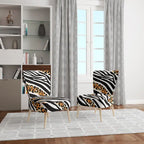 Fauteuil d'appoint imprimé animal noir et blanc – Sans accoudoirs / D'appoint / Avec accoudoirs, 1 place