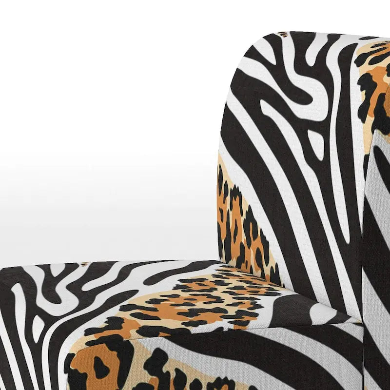 Fauteuil d'appoint imprimé animal noir et blanc – Sans accoudoirs / D'appoint / Avec accoudoirs, 1 place