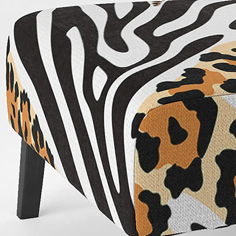 Fauteuil d'appoint imprimé animal noir et blanc – Sans accoudoirs / D'appoint / Avec accoudoirs, 1 place