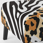 Fauteuil d'appoint imprimé animal noir et blanc – Sans accoudoirs / D'appoint / Avec accoudoirs, 1 place