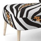 Fauteuil d'appoint imprimé animal noir et blanc – Sans accoudoirs / D'appoint / Avec accoudoirs, 1 place