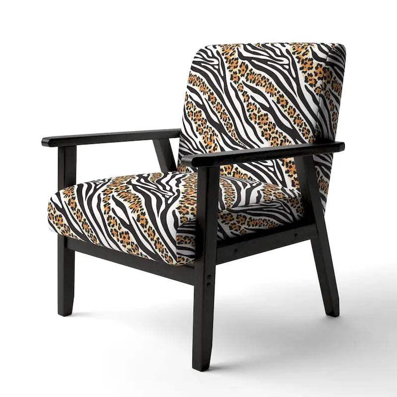 Fauteuil d'appoint imprimé animal noir et blanc – Sans accoudoirs / D'appoint / Avec accoudoirs, 1 place