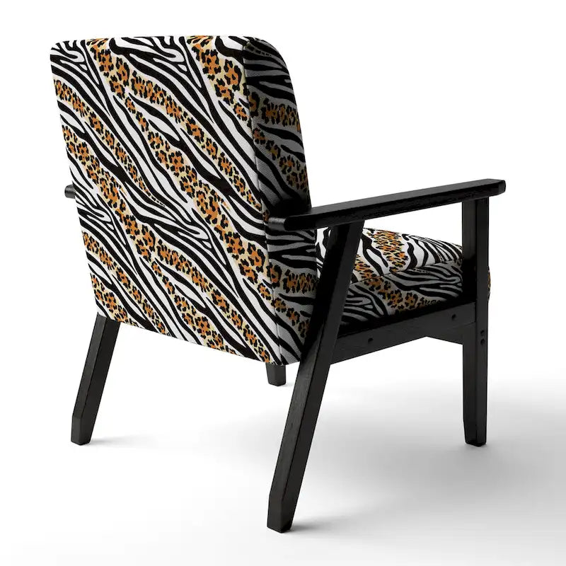 Fauteuil d'appoint imprimé animal noir et blanc – Sans accoudoirs / D'appoint / Avec accoudoirs, 1 place