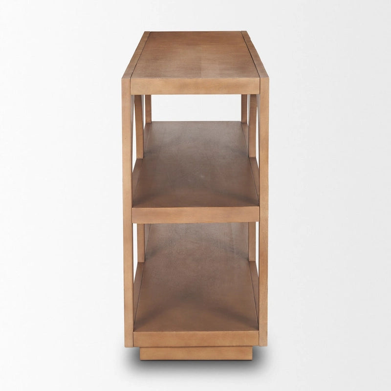 Console arquée en bois de manguier marron moyen – 54" ou 80"