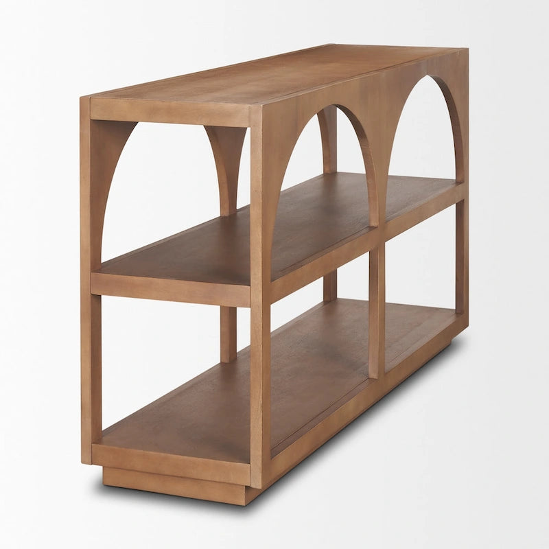 Console arquée en bois de manguier marron moyen – 54" ou 80"
