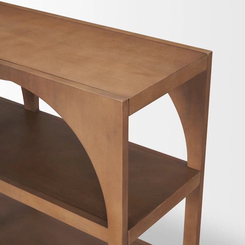 Console arquée en bois de manguier marron moyen – 54" ou 80"