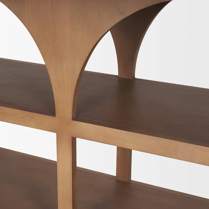 Console arquée en bois de manguier marron moyen – 54" ou 80"
