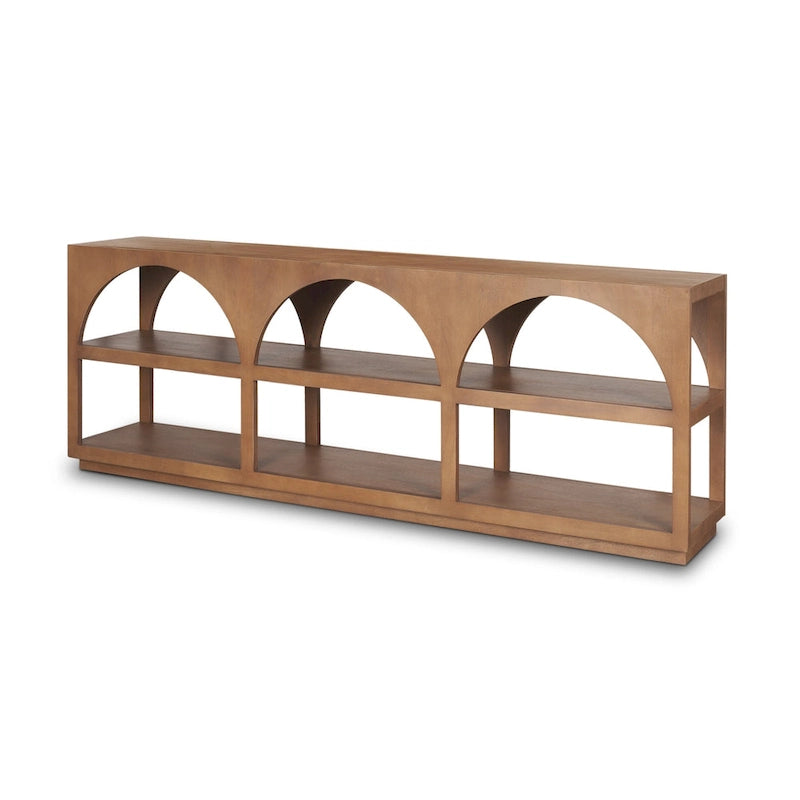 Console arquée en bois de manguier marron moyen – 54" ou 80"