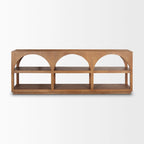 Console arquée en bois de manguier marron moyen – 54" ou 80"