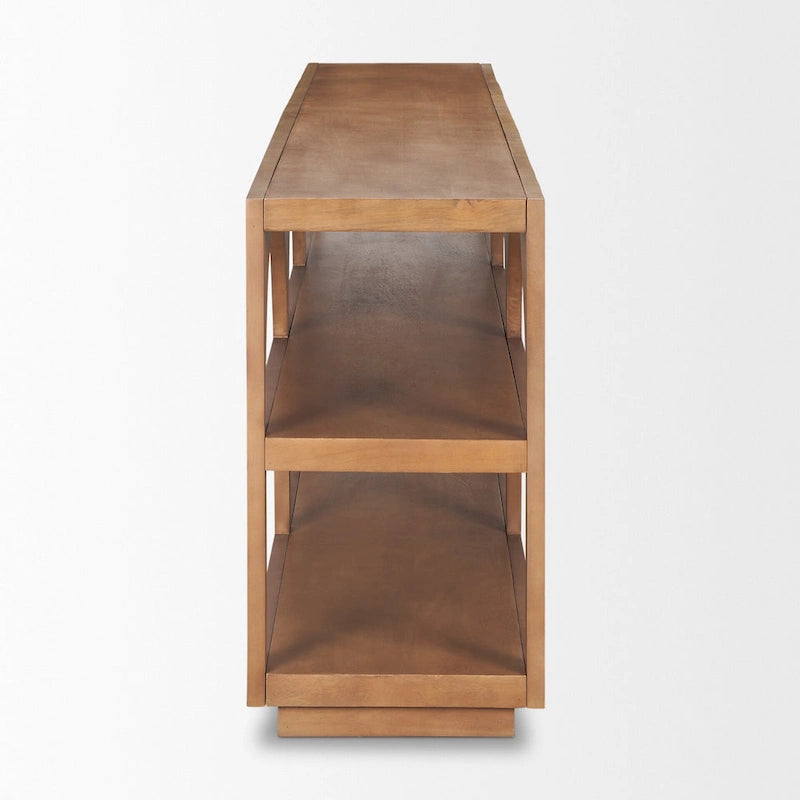 Console arquée en bois de manguier marron moyen – 54" ou 80"