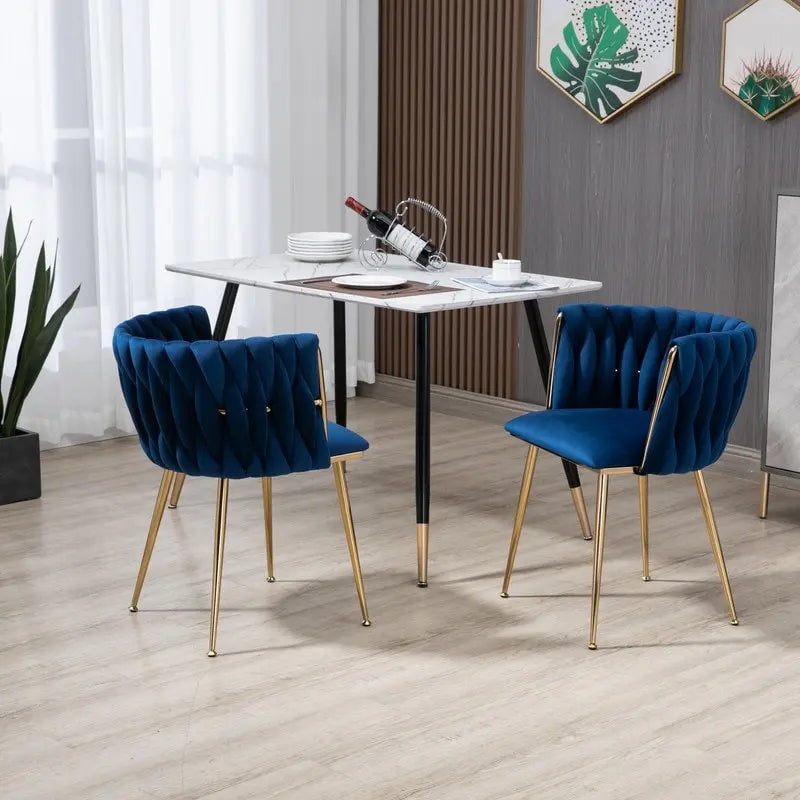 Chaise de salle à manger en velours avec accoudoirs, lot de 2, couleurs marine / émeraude / noir / moutarde / rouge rosé / rose / gris / ivoire, piétement en métal doré