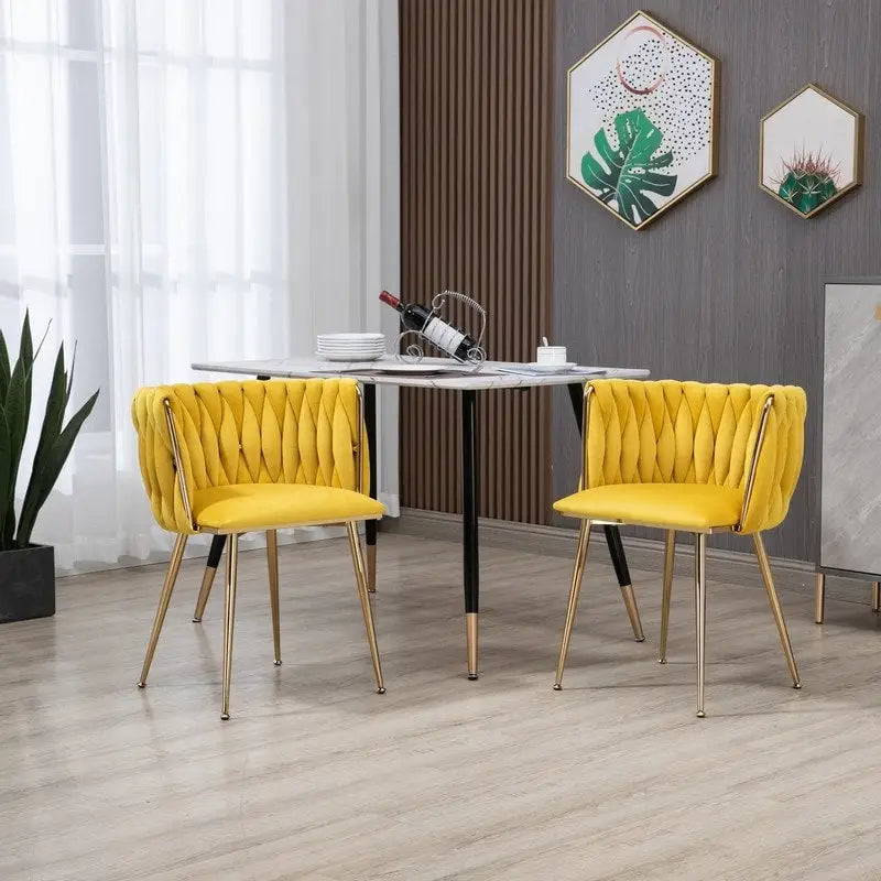 Chaise de salle à manger en velours avec accoudoirs, lot de 2, couleurs marine / émeraude / noir / moutarde / rouge rosé / rose / gris / ivoire, piétement en métal doré