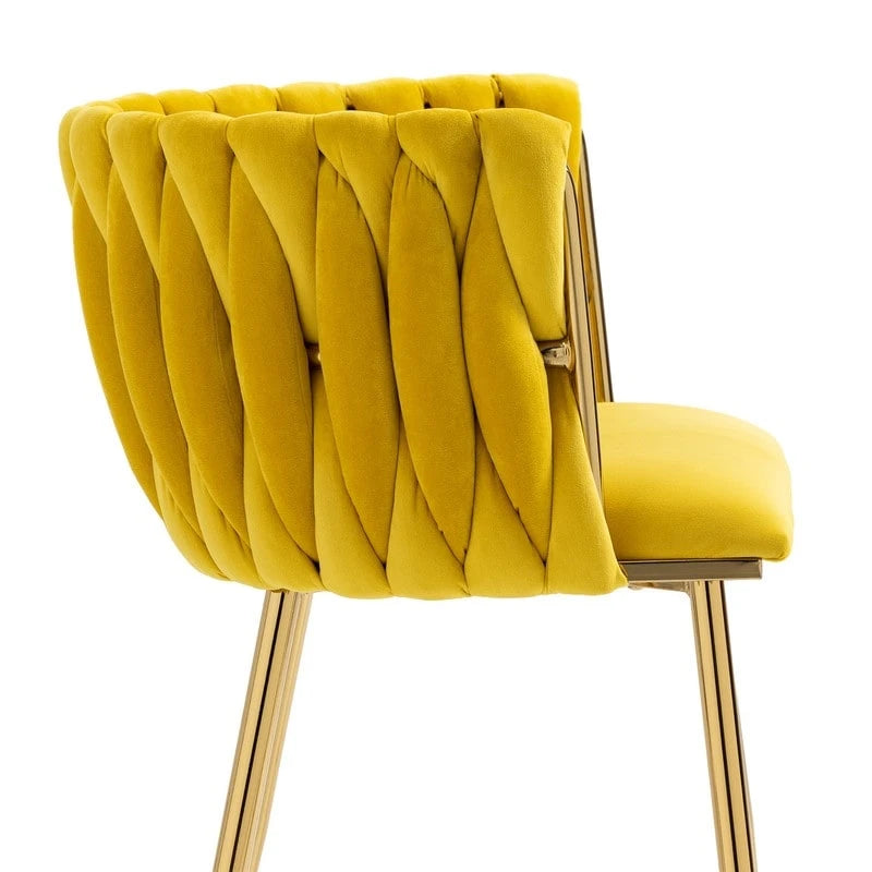 Chaise de salle à manger en velours avec accoudoirs, lot de 2, couleurs marine / émeraude / noir / moutarde / rouge rosé / rose / gris / ivoire, piétement en métal doré