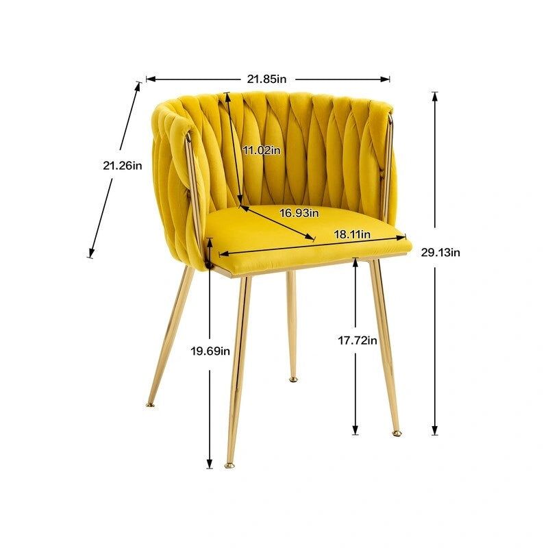 Chaise de salle à manger en velours avec accoudoirs, lot de 2, couleurs marine / émeraude / noir / moutarde / rouge rosé / rose / gris / ivoire, piétement en métal doré