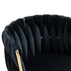 Chaise de salle à manger en velours avec accoudoirs, lot de 2, couleurs marine / émeraude / noir / moutarde / rouge rosé / rose / gris / ivoire, piétement en métal doré