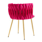 Chaise de salle à manger en velours avec accoudoirs, lot de 2, couleurs marine / émeraude / noir / moutarde / rouge rosé / rose / gris / ivoire, piétement en métal doré