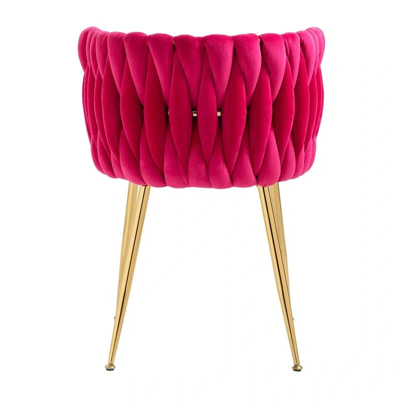 Chaise de salle à manger en velours avec accoudoirs, lot de 2, couleurs marine / émeraude / noir / moutarde / rouge rosé / rose / gris / ivoire, piétement en métal doré