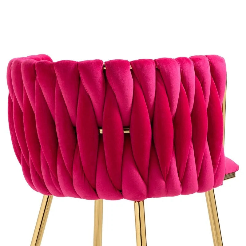 Chaise de salle à manger en velours avec accoudoirs, lot de 2, couleurs marine / émeraude / noir / moutarde / rouge rosé / rose / gris / ivoire, piétement en métal doré