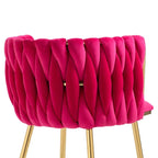 Chaise de salle à manger en velours avec accoudoirs, lot de 2, couleurs marine / émeraude / noir / moutarde / rouge rosé / rose / gris / ivoire, piétement en métal doré