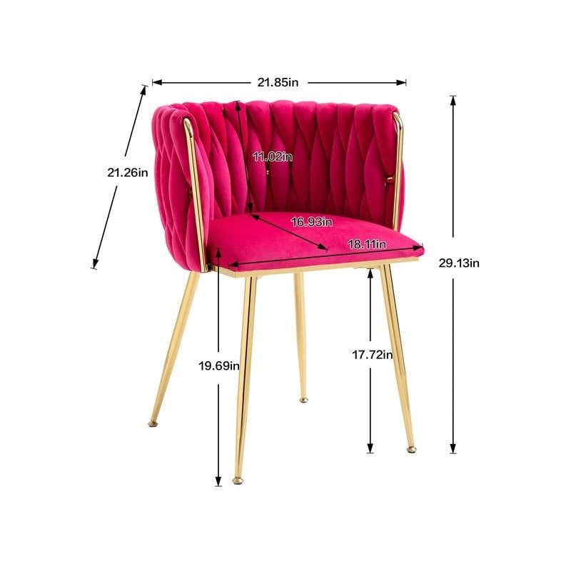 Chaise de salle à manger en velours avec accoudoirs, lot de 2, couleurs marine / émeraude / noir / moutarde / rouge rosé / rose / gris / ivoire, piétement en métal doré