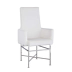 Fauteuil rembourré crème, hauteur de salle à manger, lot de 2