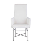 Fauteuil rembourré crème, hauteur de salle à manger, lot de 2