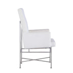Fauteuil rembourré crème, hauteur de salle à manger, lot de 2
