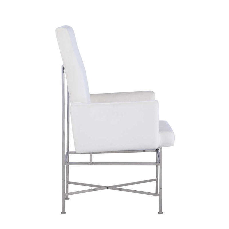 Fauteuil rembourré crème, hauteur de salle à manger, lot de 2